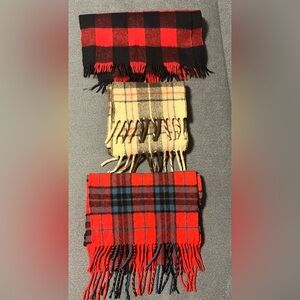 Lot of 3 lambswool / wool Plaid Tartan Scarves Begg of Ayr Mactavish / Uruguay
